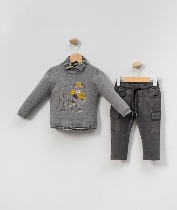 Erkek Alt Üst Takım 6-36 Ay 2524 Gri - Top Kids