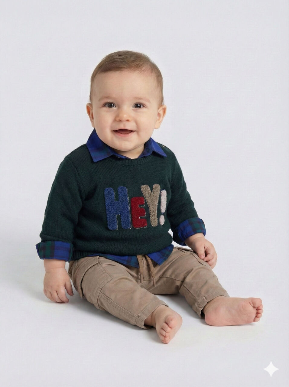 Erkek Çocuk 3'lü Alt Üst Takmı 6-36 Ay 2512 Haki - 1