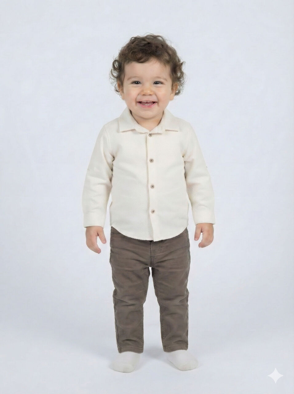 Erkek Çocuk 3'lü Alt Üst Takmı 1-5 Yaş 4263 Bej - 3