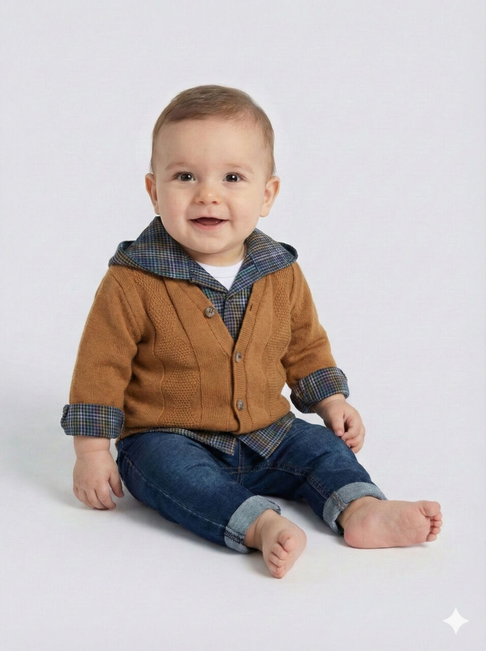 Erkek Çocuk 4'lü Alt Üst Takmı 6-36 Ay 4283 Hardal - 1