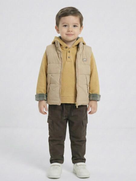 Erkek Çocuk Alt Üst Takım 3-8 Yaş 2719 Bej - Hardal - Top Kids