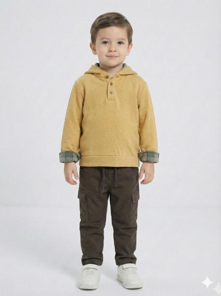 Erkek Çocuk Alt Üst Takım 3-8 Yaş 2719 Bej - Hardal - 3