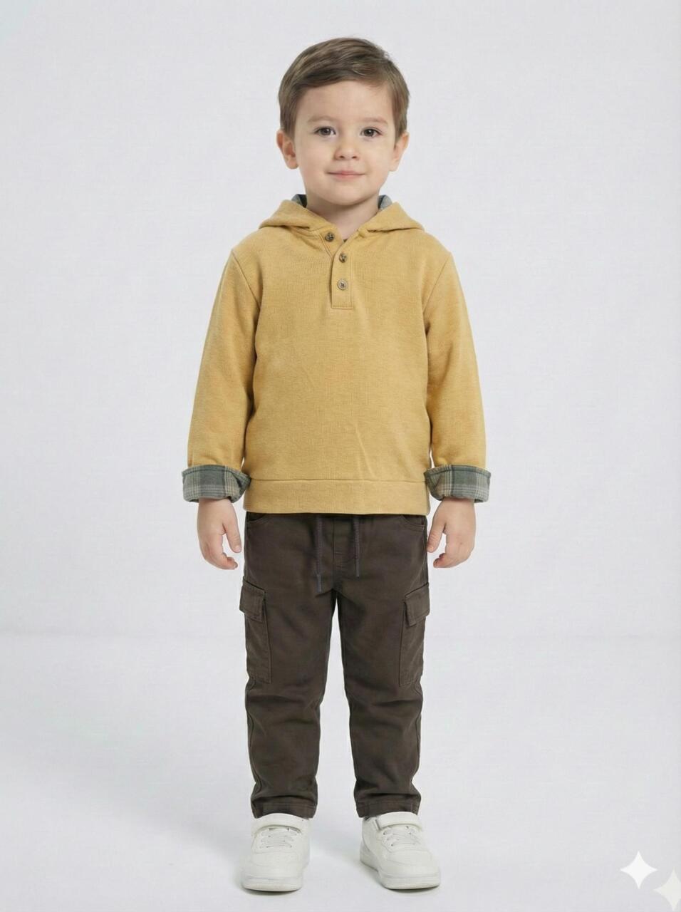 Erkek Çocuk Alt Üst Takım 3-8 Yaş 2719 Bej - Hardal - 3