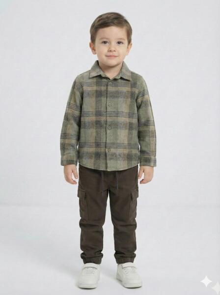 Erkek Çocuk Alt Üst Takım 3-8 Yaş 2719 Bej - Hardal - 4