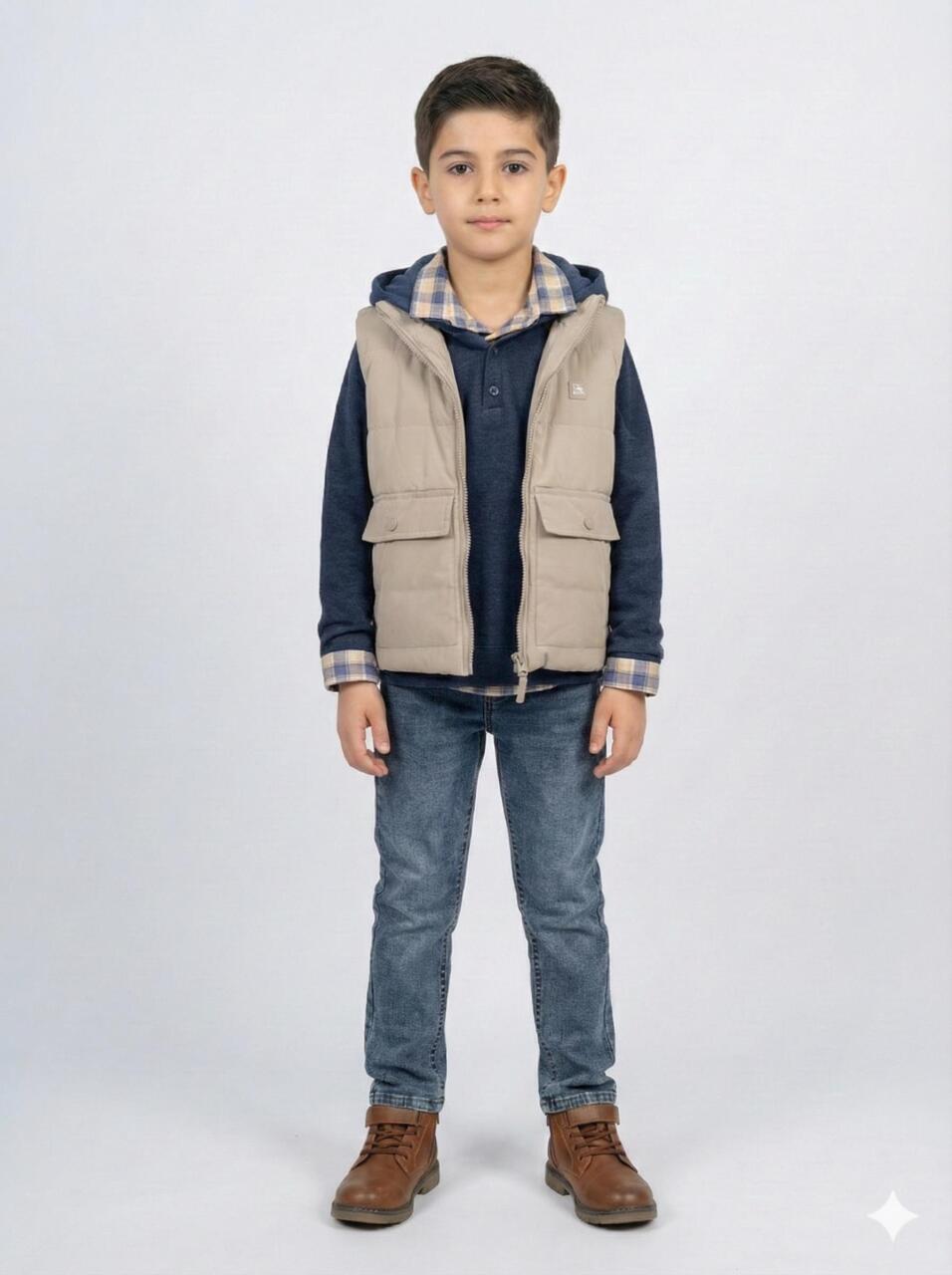 Erkek Çocuk Alt Üst Takım 3-8 Yaş 2722 Gri - Lacivert - 1