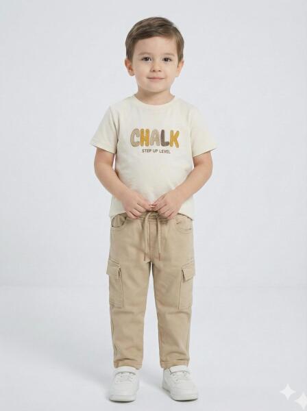 Erkek Çocuk Alt Üst Takım 3-8 Yaş 2728 Kahveringi - Hardal - 4