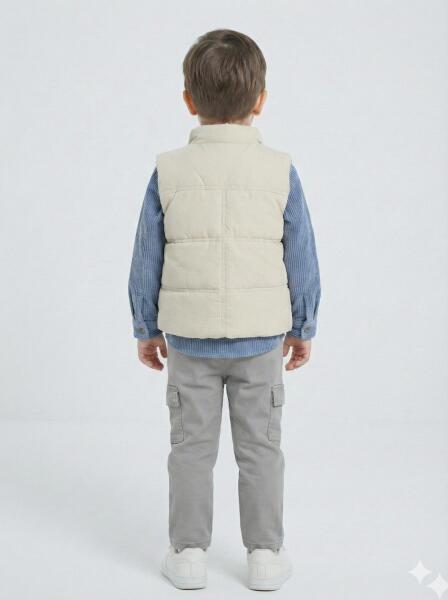 Erkek Çocuk Alt Üst Takım 3-8 Yaş 2732 Bej - Mavi - 2