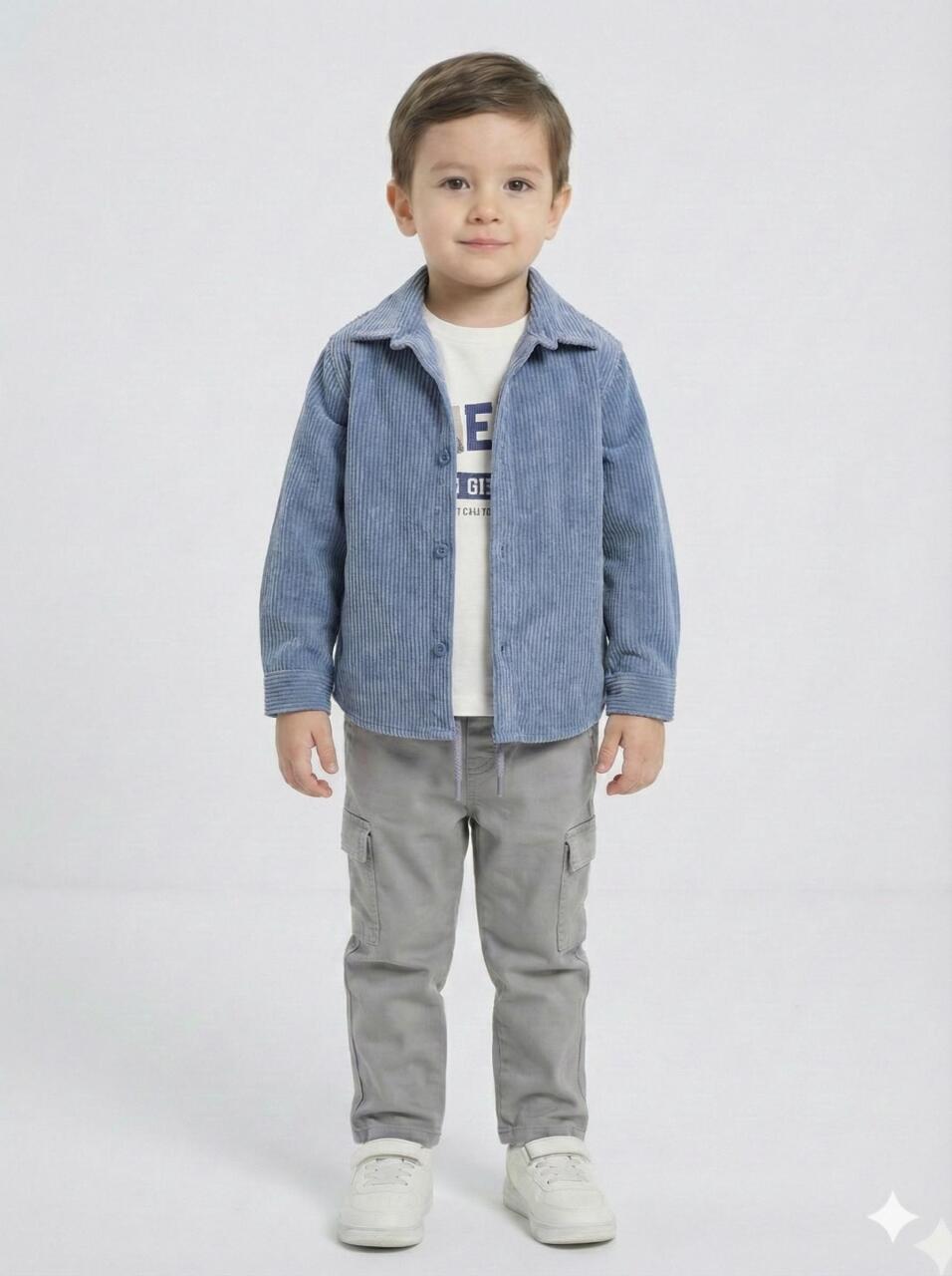 Erkek Çocuk Alt Üst Takım 3-8 Yaş 2732 Bej - Mavi - 3
