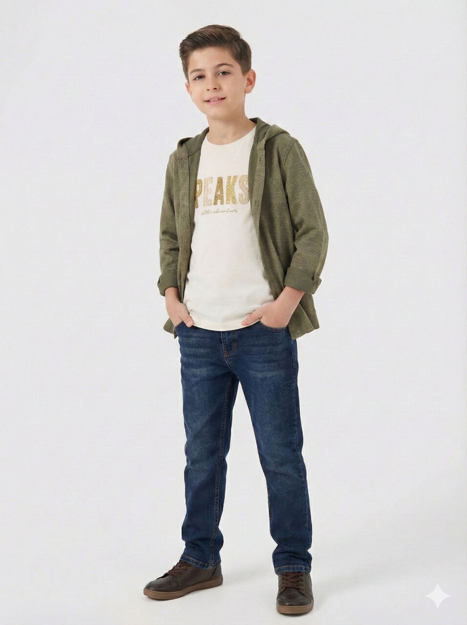 Erkek Çocuk Alt Üst Takım 8-13 Yaş 2907 Ekru - Haki - 3