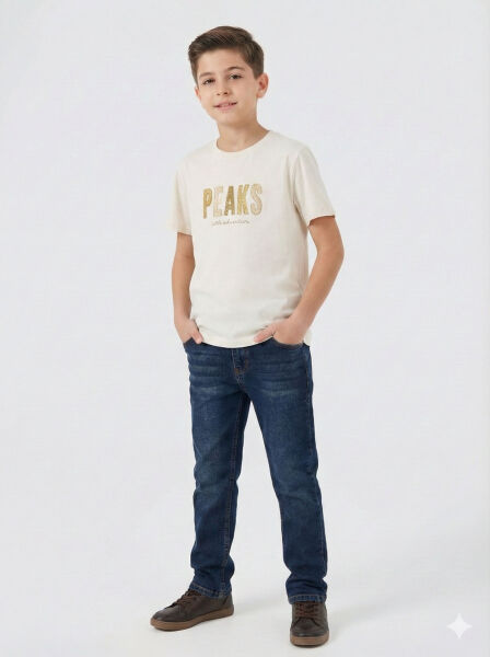 Erkek Çocuk Alt Üst Takım 8-13 Yaş 2907 Ekru - Haki - 4