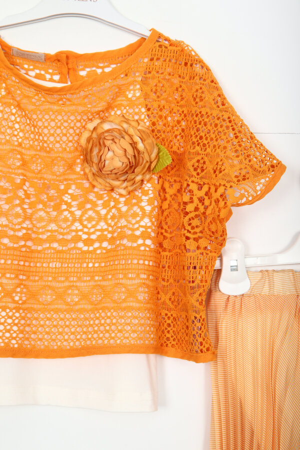 Kız Çocuk Alt Üst Takım 8-12 Yaş 5895 Turuncu - 7