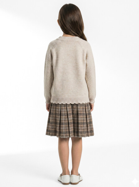 Kız Çocuk Elbise 8-12 Yaş 4067 Bej - 2