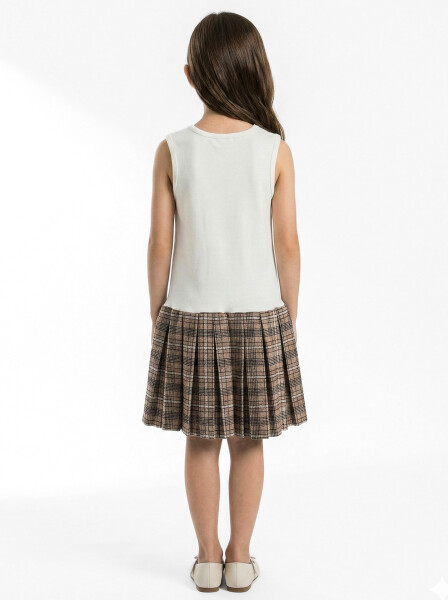 Kız Çocuk Elbise 8-12 Yaş 4067 Bej - 4