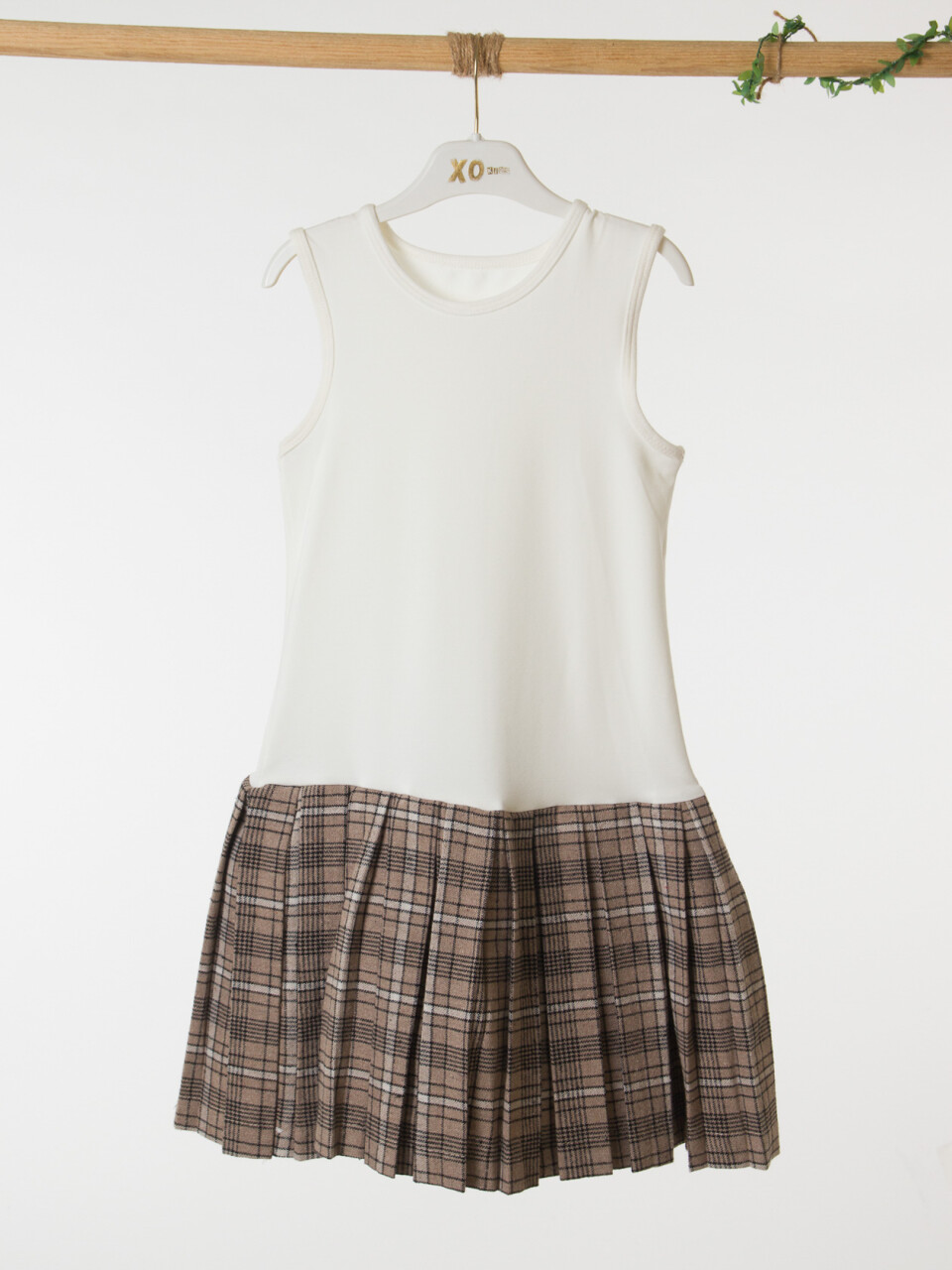 Kız Çocuk Elbise 8-12 Yaş 4067 Bej - 7