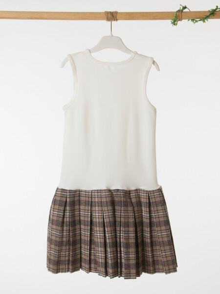 Kız Çocuk Elbise 8-12 Yaş 4067 Bej - 8