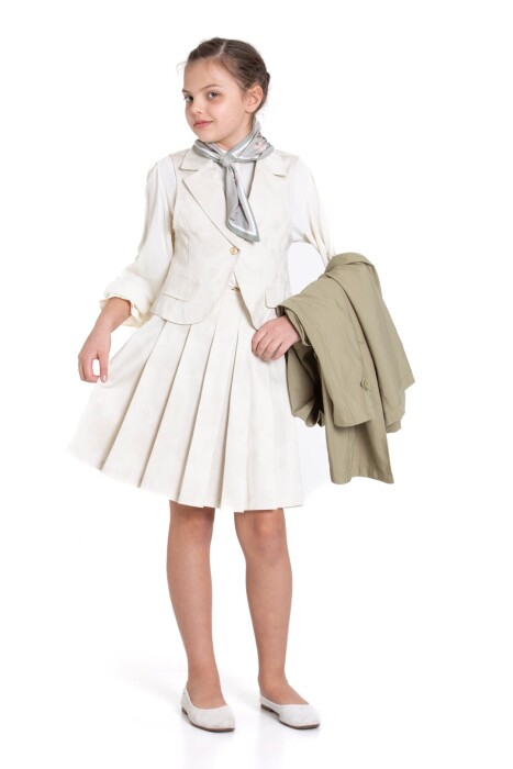 Kız Çocuk Alt Üst Takım 6-12 Yaş 5817 Haki - 8