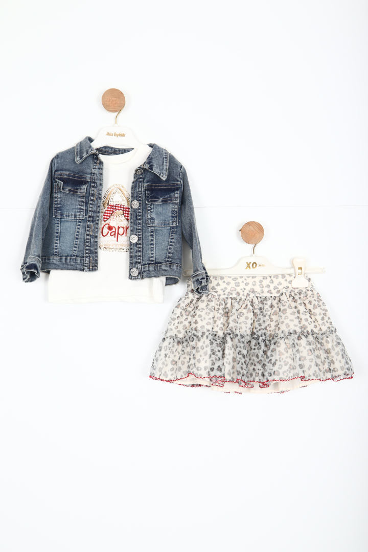 Kız Çocuk Alt Üst Etek Takım 6-36 Ay 3088 Mavi - 1