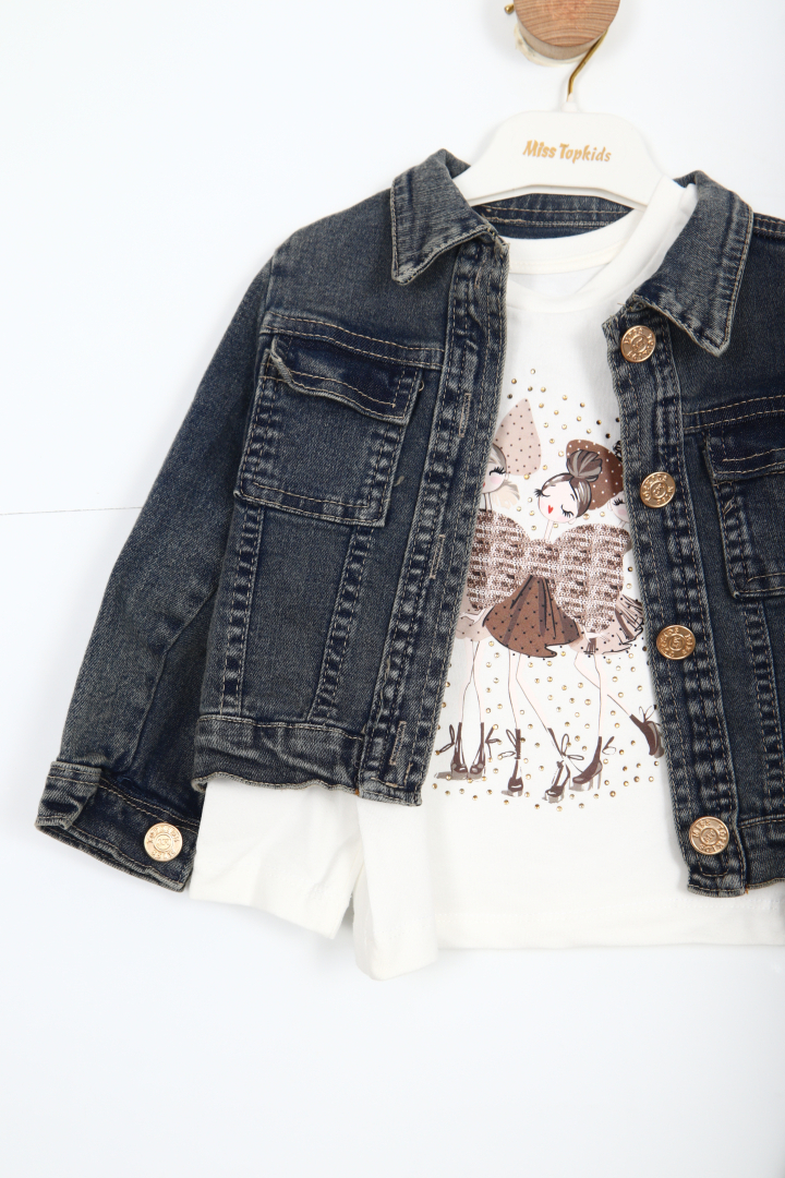 Kız Çocuk Alt Üst Etek Takım 6-36 Yaş 3193 Mavi - 3