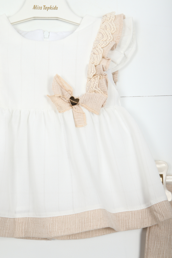 Kız Çocuk Etek Takım 1-5 Yaş 3519 Bej - 2