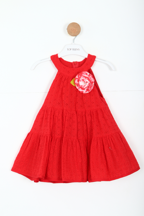 Kız Çocuk Elbise 12-36 Ay 5901 Kırmızı - 1