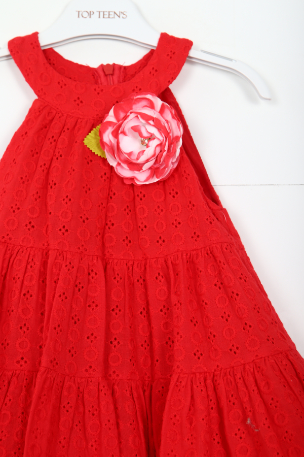 Kız Çocuk Elbise 12-36 Ay 5901 Kırmızı - 2