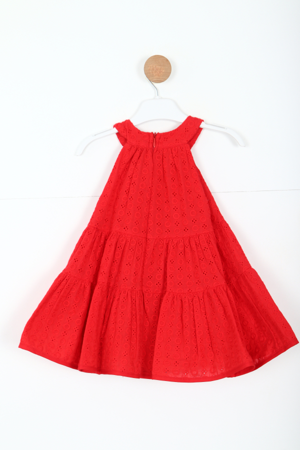 Kız Çocuk Elbise 12-36 Ay 5901 Kırmızı - 3