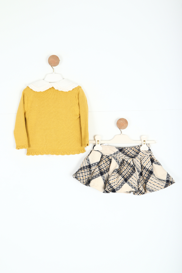 Kız Çocuk Etek Takım 6-36 Ay 3195 Sarı - 4
