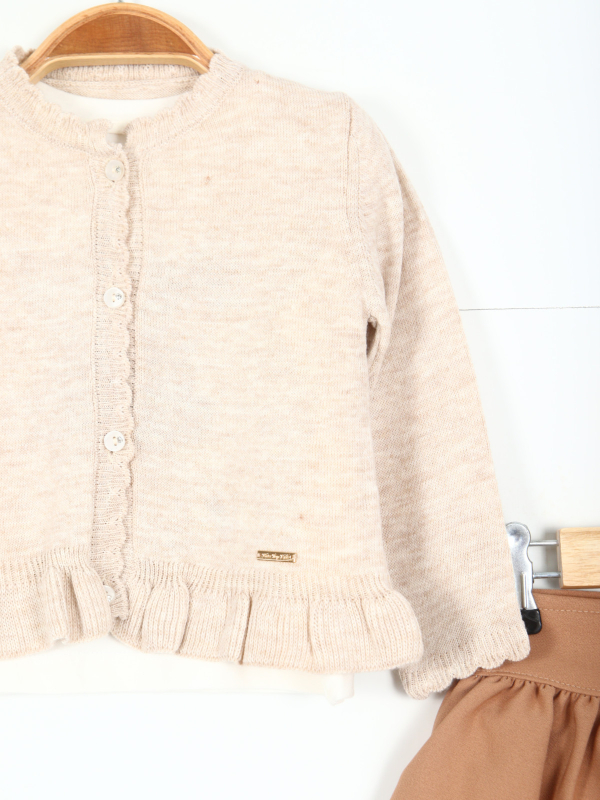 Kız Çocuk Etek Takım 6-36 Ay 3104 Bej - 3