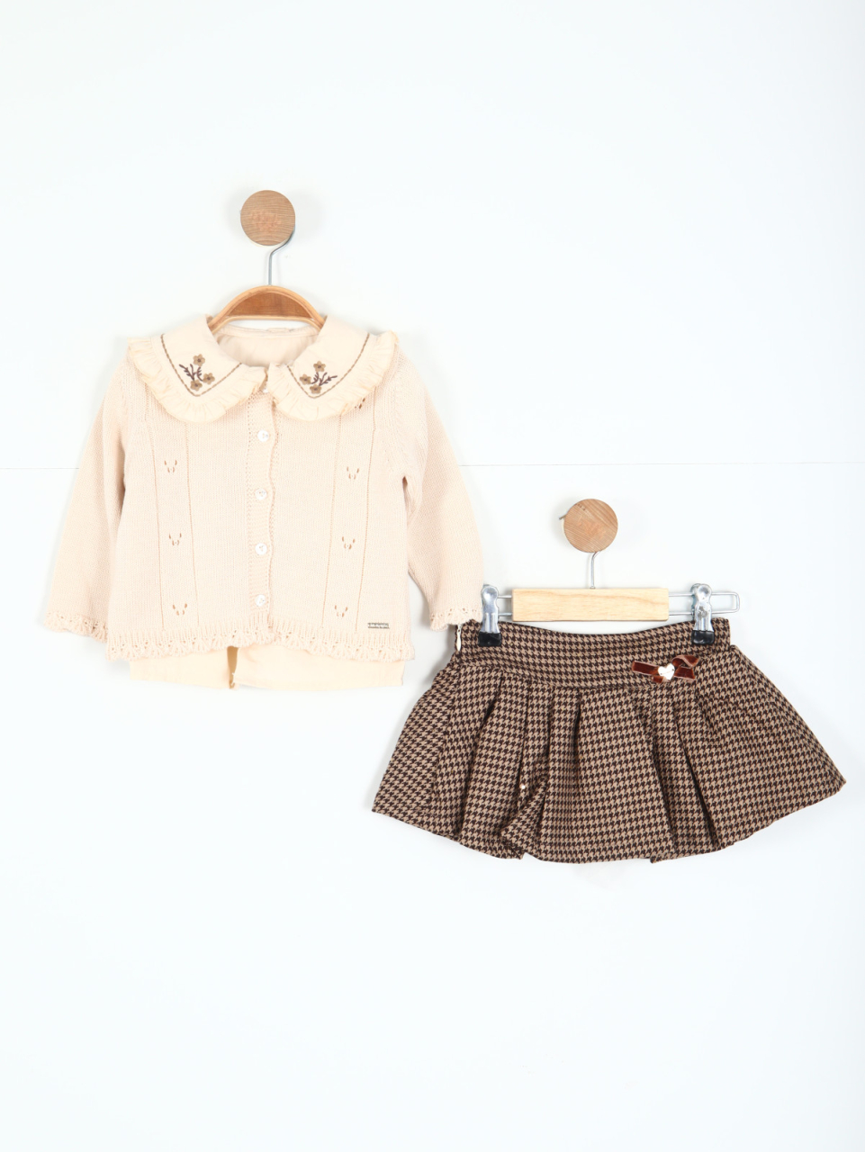 Kız Çocuk Alt Üst Etek Takım 6-36 Ay 3080 Bej - 1