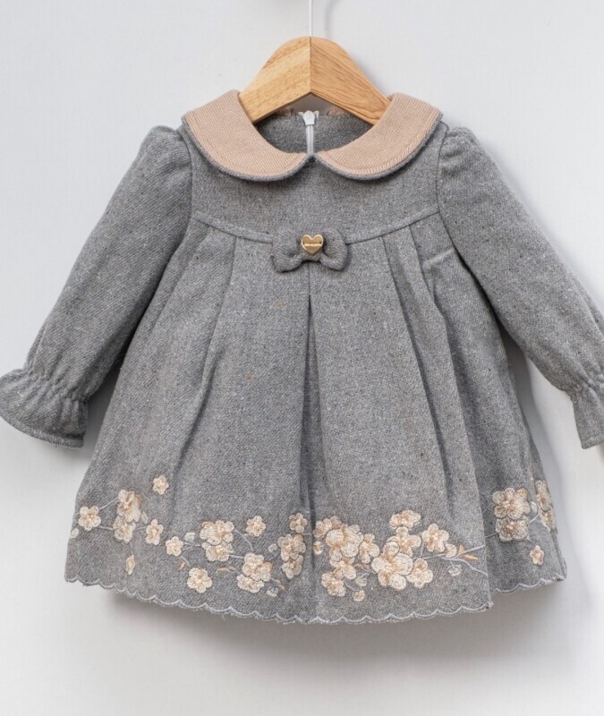 Kız Çocuk Elbise 6-36 Ay 4015 Gri - 2