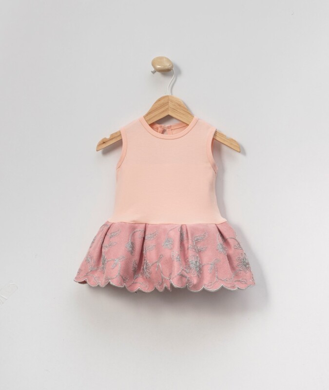 Kız Çocuk Elbise 1-5 Yaş 4046 Gri - Pembe - 3