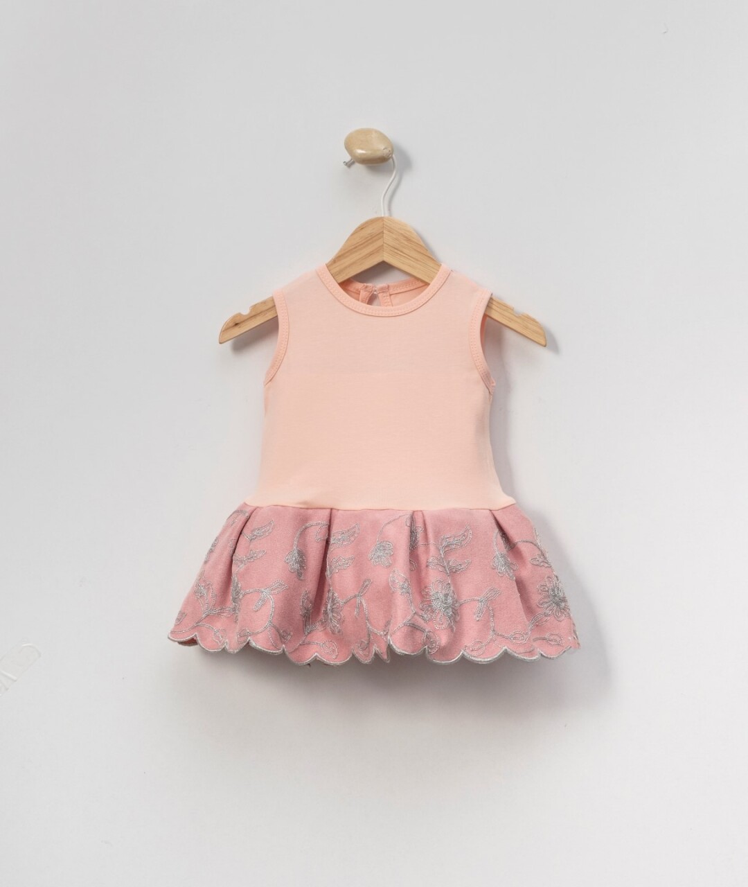 Kız Çocuk Elbise 1-5 Yaş 4046 Gri - Pembe - 3