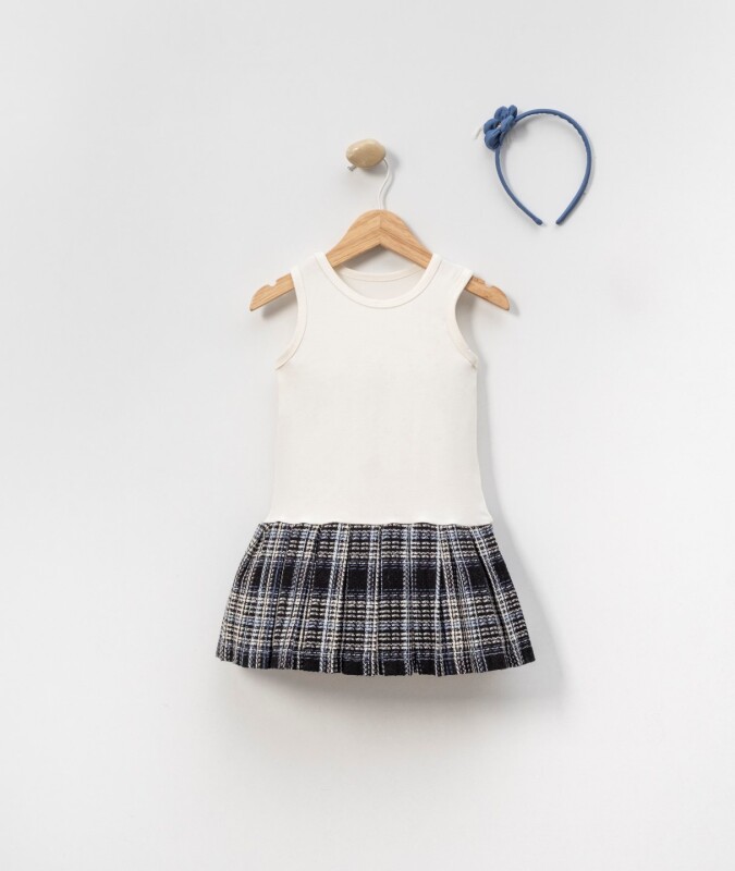 Kız Çocuk Elbise 3-7 Yaş 4024 Mavi - 3