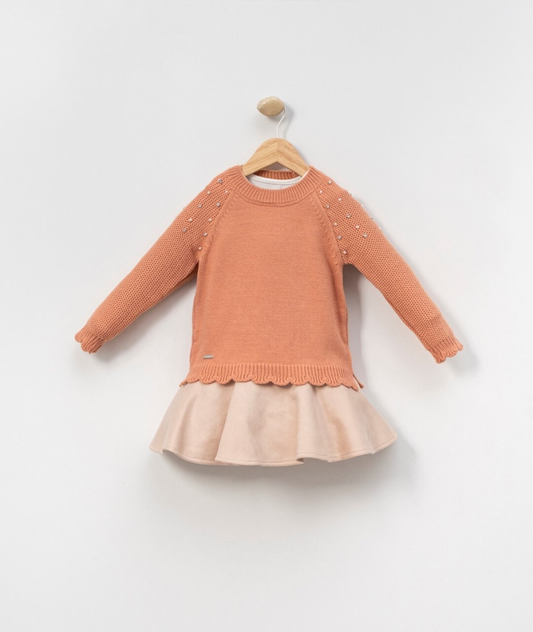 Kız Çocuk Elbise 3-7 Yaş 4027 Kiremit - 1