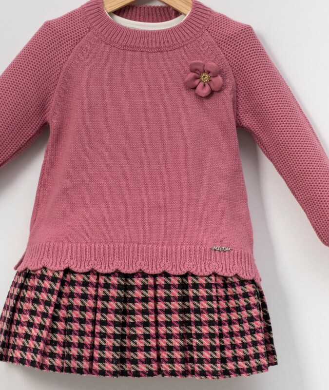 Kız Çocuk Elbise 3-7 Yaş 4023 Pembe - 2