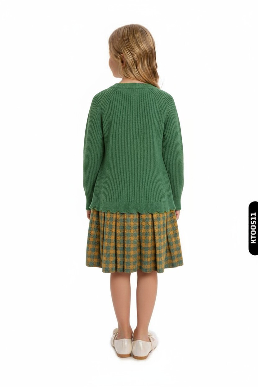 Kız Çocuk Elbise 3-12 Yaş 4056 Mint - 2