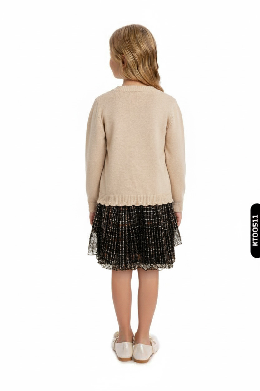 Kız Çocuk Elbise 8-12 Yaş 4060 Bej - 2