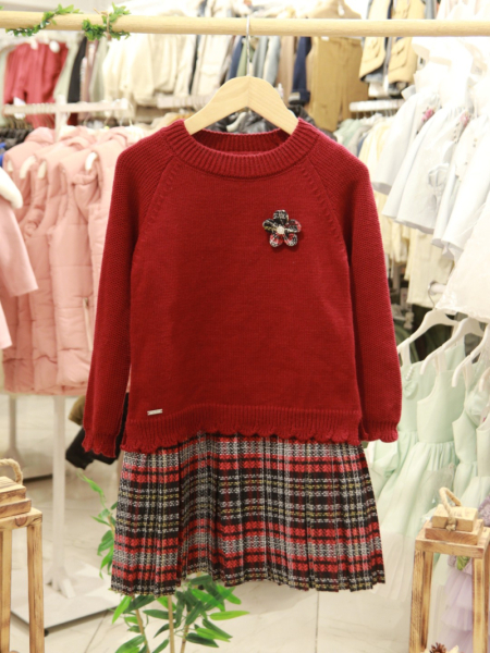 Kız Çocuk Elbise 8-12 Yaş 4068 Bordo - 4