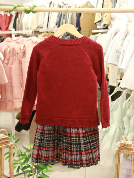 Kız Çocuk Elbise 8-12 Yaş 4068 Bordo - 5