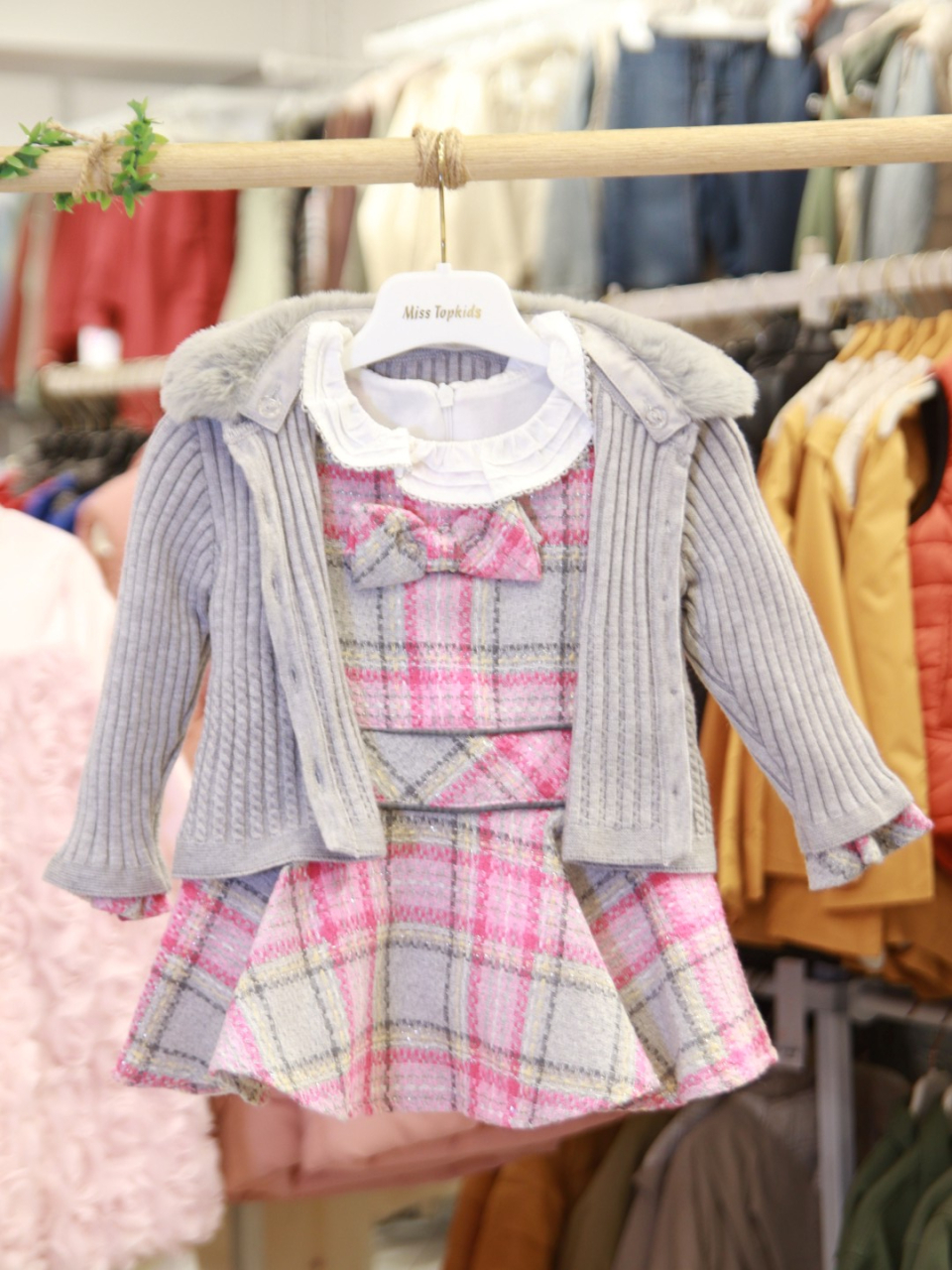 Kız Çocuk Elbise 1-5 Yaş 4098 Gri - 3