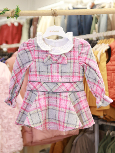 Kız Çocuk Elbise 1-5 Yaş 4098 Gri - 5