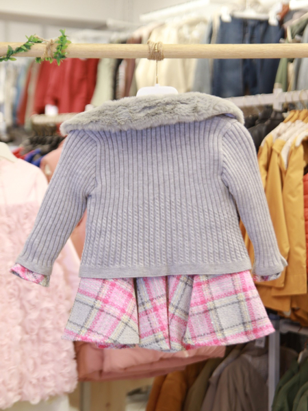 Kız Çocuk Elbise 1-5 Yaş 4098 Gri - 6