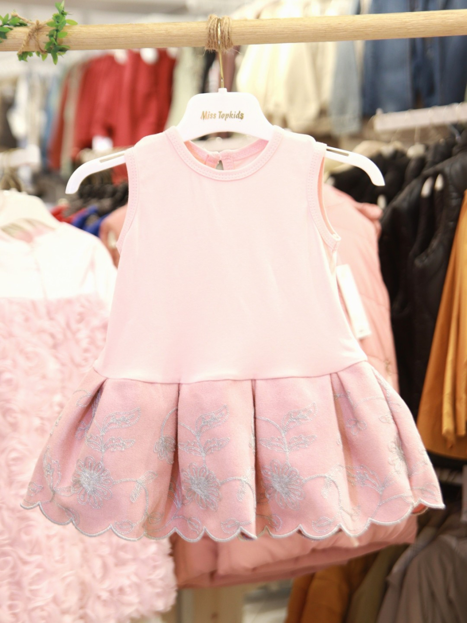 Kız Çocuk Elbise 1-5 Yaş 4046 Gri - Pembe - 9