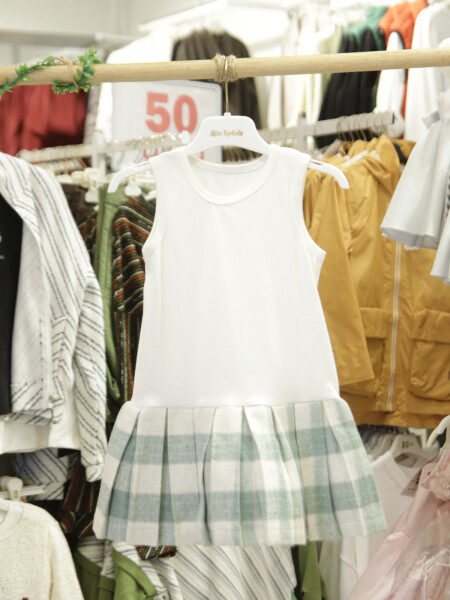 Kız Çocuk Elbise 3-7 Yaş 4022 Mint - 5