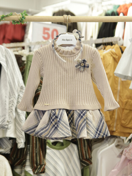 Kız Çocuk Elbise 6-36 Ay 4103 Bej - 3