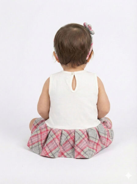 Kız Çocuk Elbise 6-36 Ay 4102 Gri - 4