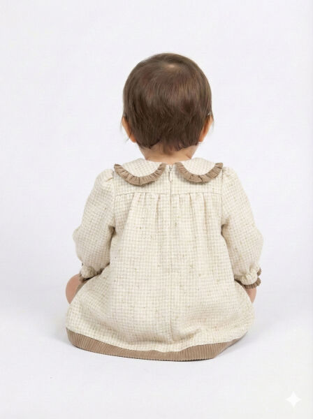 Kız Çocuk Elbise 3-12 Yaş 4790 Bej - 2