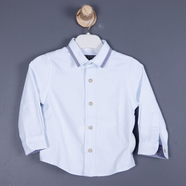 Erkek Gömlek 6ay - 5yaş Beyaz - Mavi - TURTLE