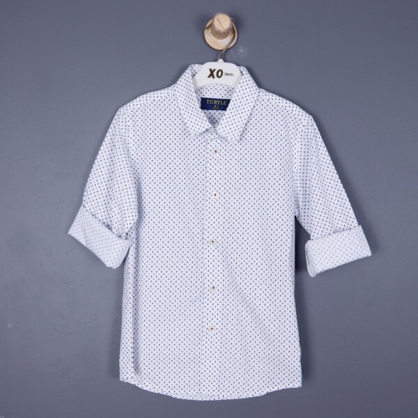 Erkek Gömlek 6-14 Yaş Beyaz - Kırmızı - TURTLE