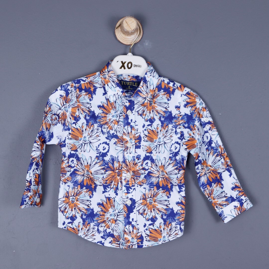 Erkek Gömlek 6ay - 5yaş Beyaz - Mavi - 1